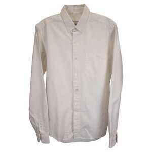 Ami Paris Lone Sleeve Button-Down Shirt in White Cotton